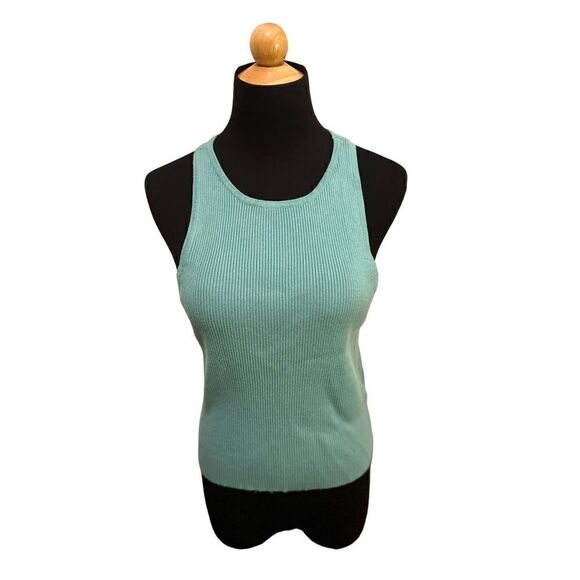 HOUSE OF HARLOW 1960 TURQUOISE RIBBED TANK TOP SIZE LARGE - Picture 4 of 7